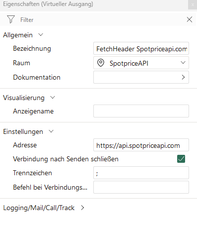 Parent Virtual Output — host address only